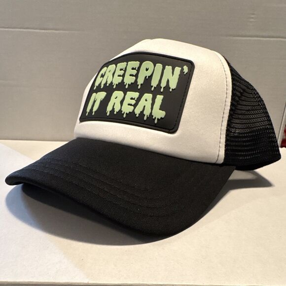 Claire’s Accessories - Creepin’ It Real Trucker Hat Adjustable Mesh Back, One Size, SnapBack